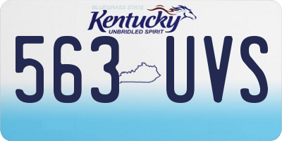 KY license plate 563UVS