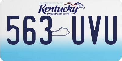 KY license plate 563UVU
