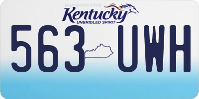 KY license plate 563UWH