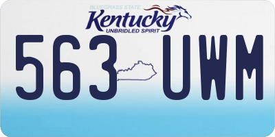 KY license plate 563UWM