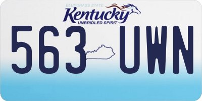 KY license plate 563UWN