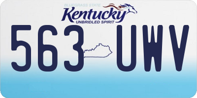 KY license plate 563UWV