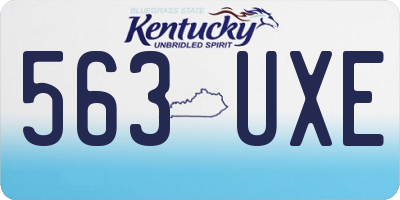KY license plate 563UXE
