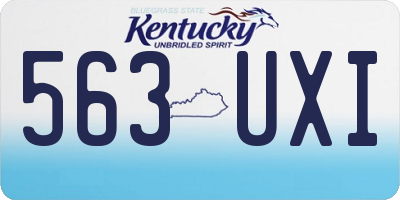 KY license plate 563UXI