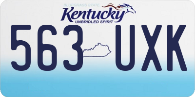 KY license plate 563UXK