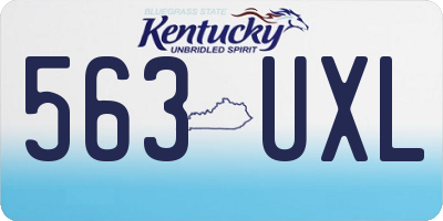 KY license plate 563UXL