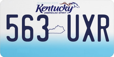 KY license plate 563UXR