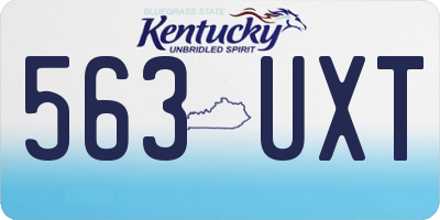 KY license plate 563UXT