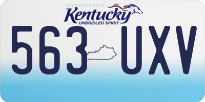 KY license plate 563UXV