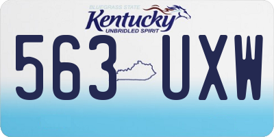 KY license plate 563UXW