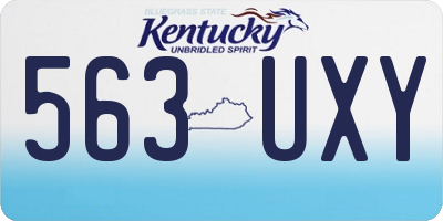 KY license plate 563UXY