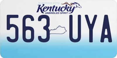 KY license plate 563UYA
