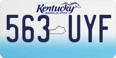 KY license plate 563UYF