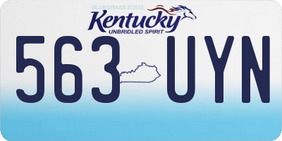 KY license plate 563UYN