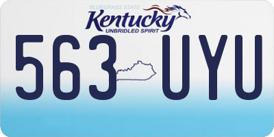 KY license plate 563UYU