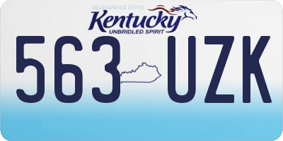 KY license plate 563UZK