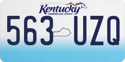 KY license plate 563UZQ