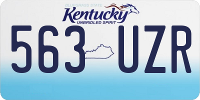 KY license plate 563UZR