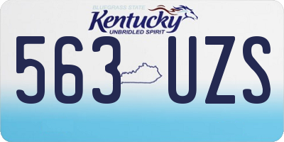 KY license plate 563UZS