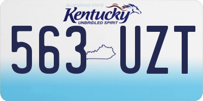 KY license plate 563UZT