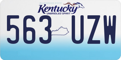 KY license plate 563UZW