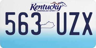 KY license plate 563UZX