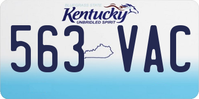 KY license plate 563VAC