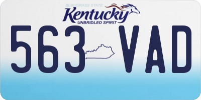 KY license plate 563VAD