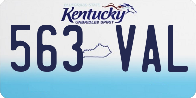 KY license plate 563VAL