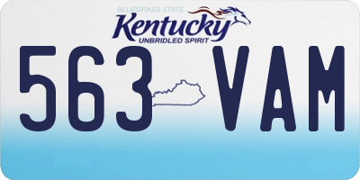 KY license plate 563VAM