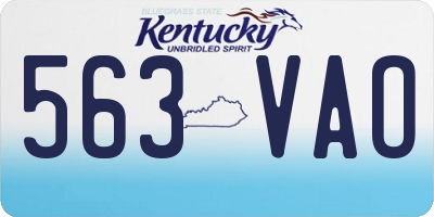 KY license plate 563VAO