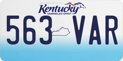 KY license plate 563VAR