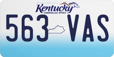 KY license plate 563VAS