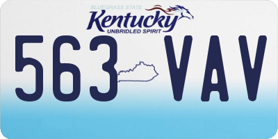 KY license plate 563VAV