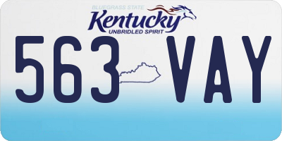 KY license plate 563VAY