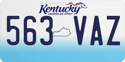 KY license plate 563VAZ