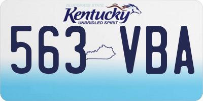 KY license plate 563VBA