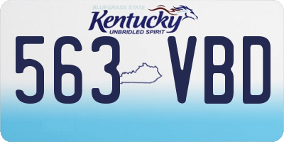 KY license plate 563VBD