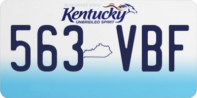 KY license plate 563VBF