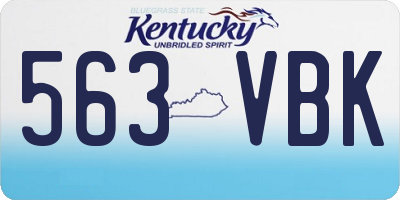 KY license plate 563VBK