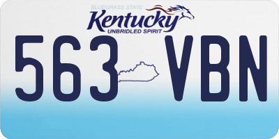 KY license plate 563VBN