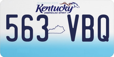 KY license plate 563VBQ