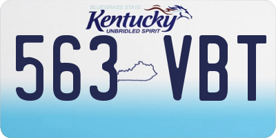 KY license plate 563VBT