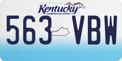 KY license plate 563VBW