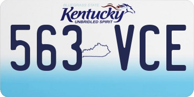 KY license plate 563VCE