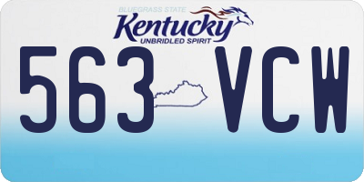 KY license plate 563VCW