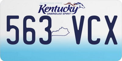 KY license plate 563VCX