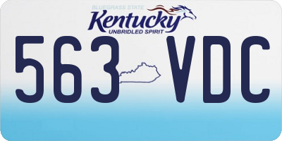 KY license plate 563VDC