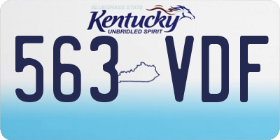 KY license plate 563VDF