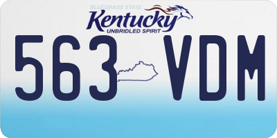 KY license plate 563VDM